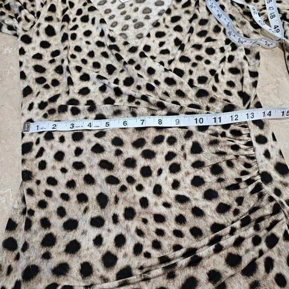 NWT Women's Michael Kors Animal Print Faux‎ Wrap Top Size Small - Picture 4 of 7